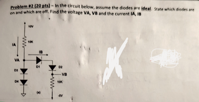 Solved Problem \#2 20pts) - In The Circuit Below, Assume The | Chegg.com