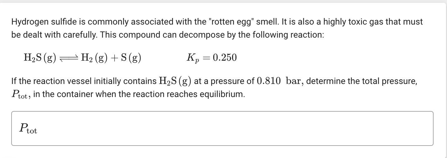 Solved Hydrogen sulfide is commonly associated with the | Chegg.com