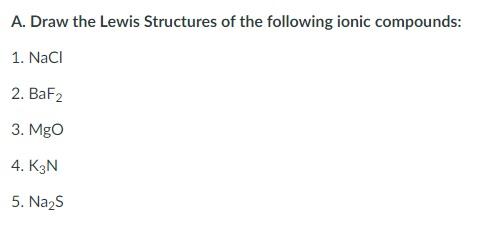 Solved A Draw The Lewis Structures Of The Following Ioni Chegg Com