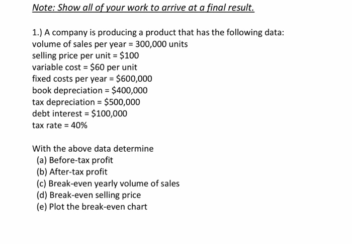 Solved Note: Show all of your work to arrive at a final | Chegg.com