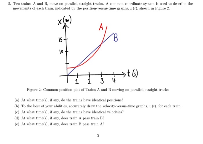 Solved 5. Two Trains, A And B, Move On Parallel, Straight | Chegg.com