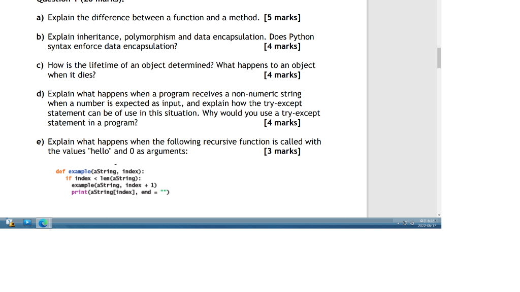Solved a) Explain the difference between a function and a | Chegg.com