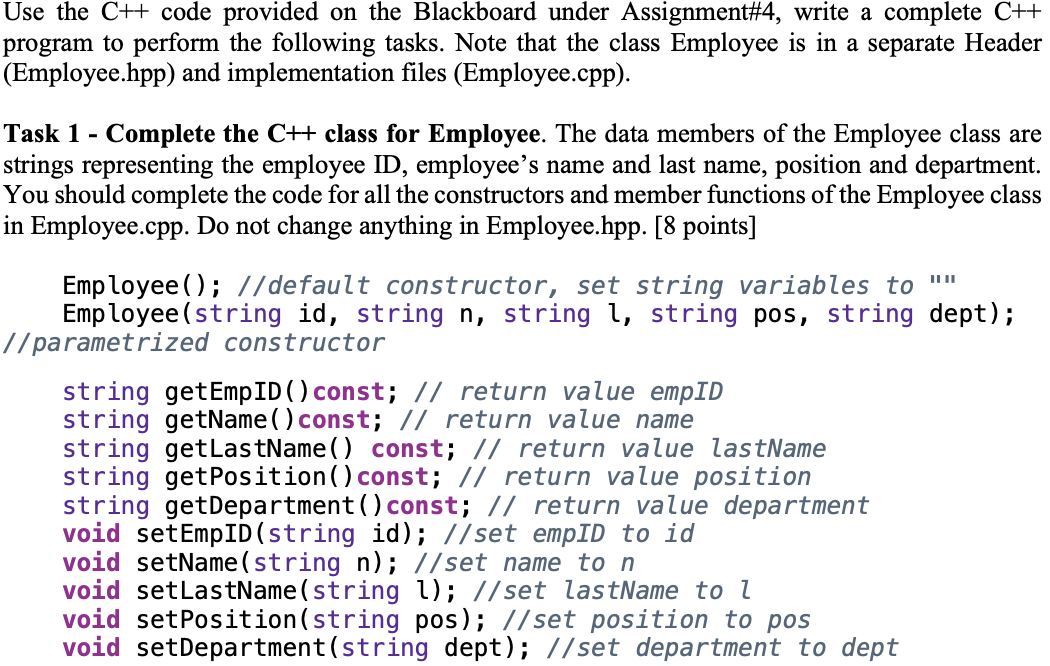 Solved Use the provided Files and Code to Finish the Given | Chegg.com
