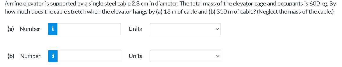 Solved Amine elevator is supported by a single steel cable | Chegg.com