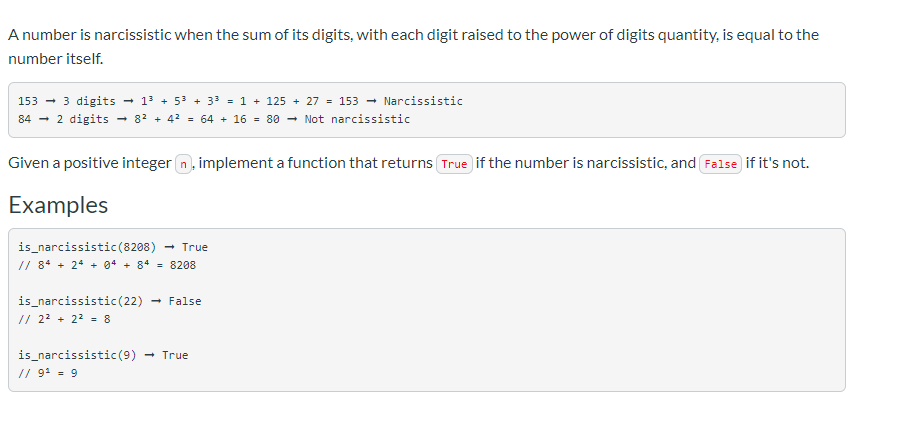 Solved A number is narcissistic when the sum of its digits, | Chegg.com