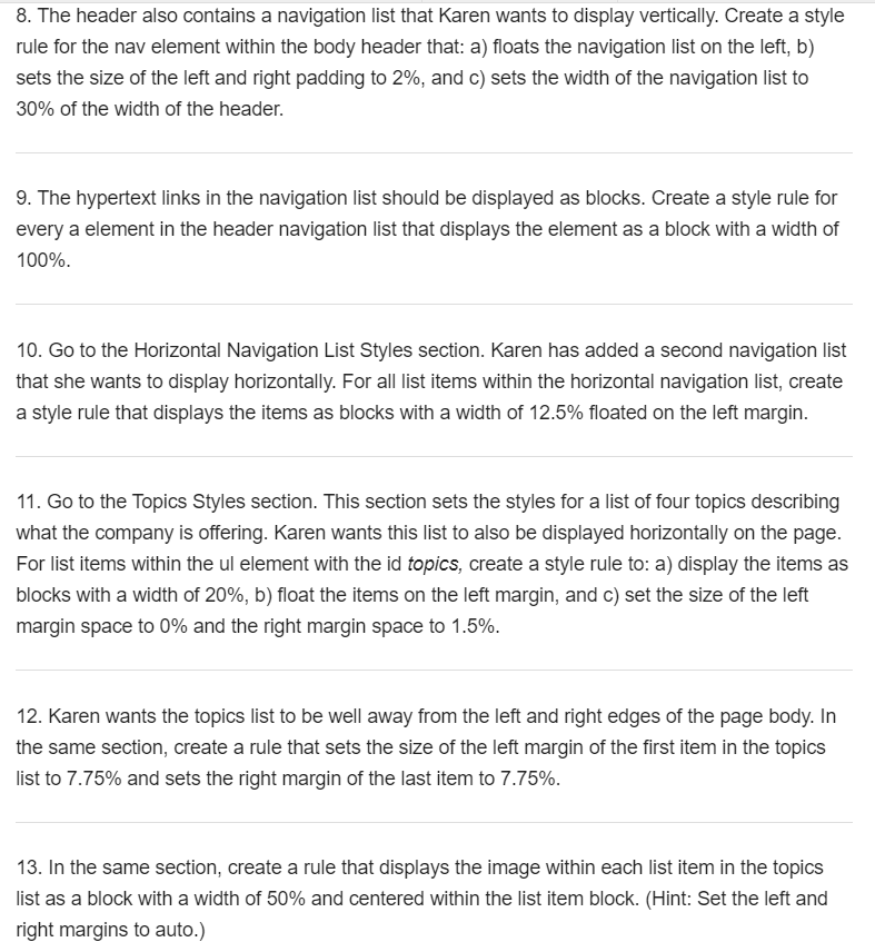 Solved 3. Go to the sp_layout.css file in your editor. Go to | Chegg.com