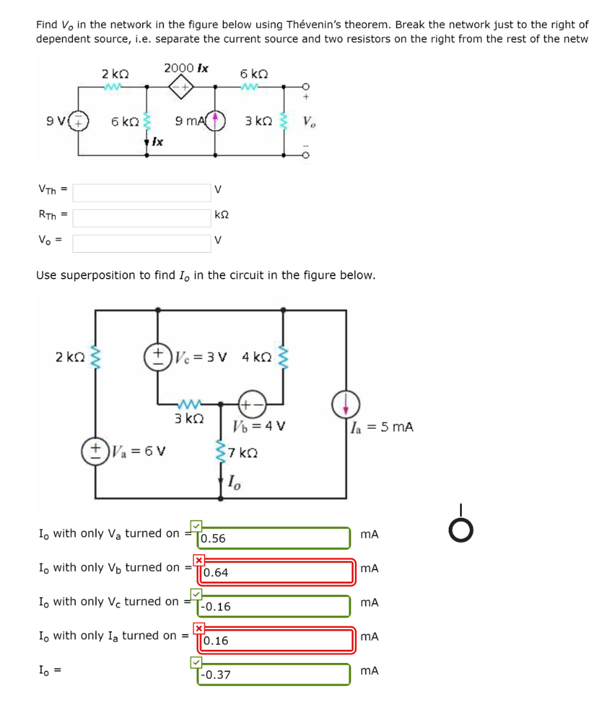 Solved Find Voin the network in the figure below using | Chegg.com
