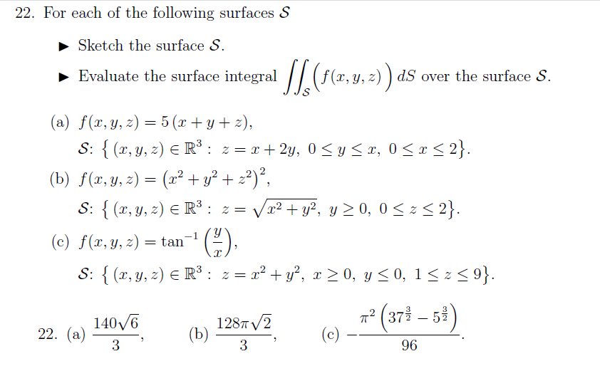 Solved 22 For Each Of The Following Surfaces S Sketch Th Chegg Com