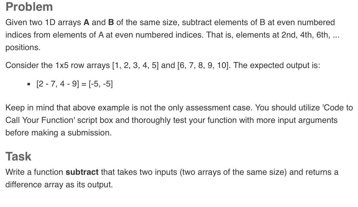 Solved Problem Given two 1D arrays A and B of the same size