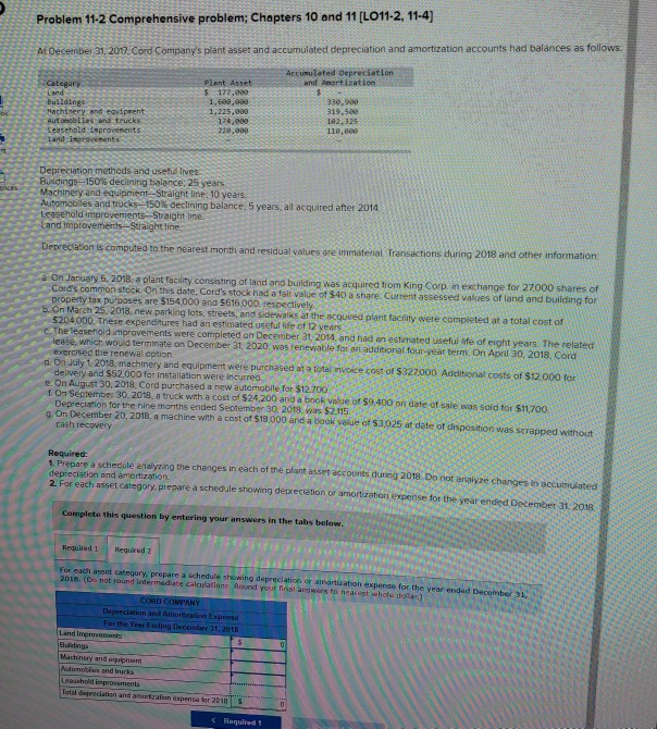 Solved Problem 11-2 Comprehensive problem; Chapters 10 and | Chegg.com