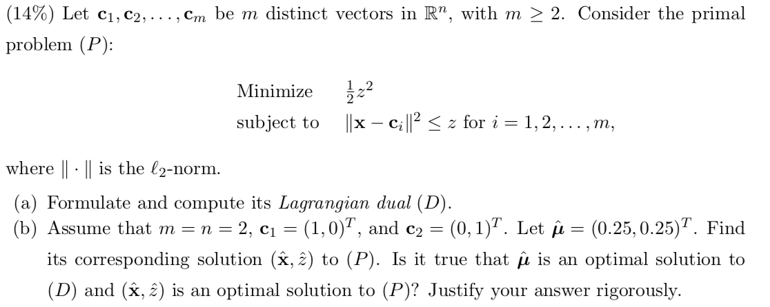 14 Let Ci C2 Cm Be M Distinct Vectors In Chegg Com