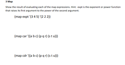 Solved Show the result of evaluating each of the map | Chegg.com