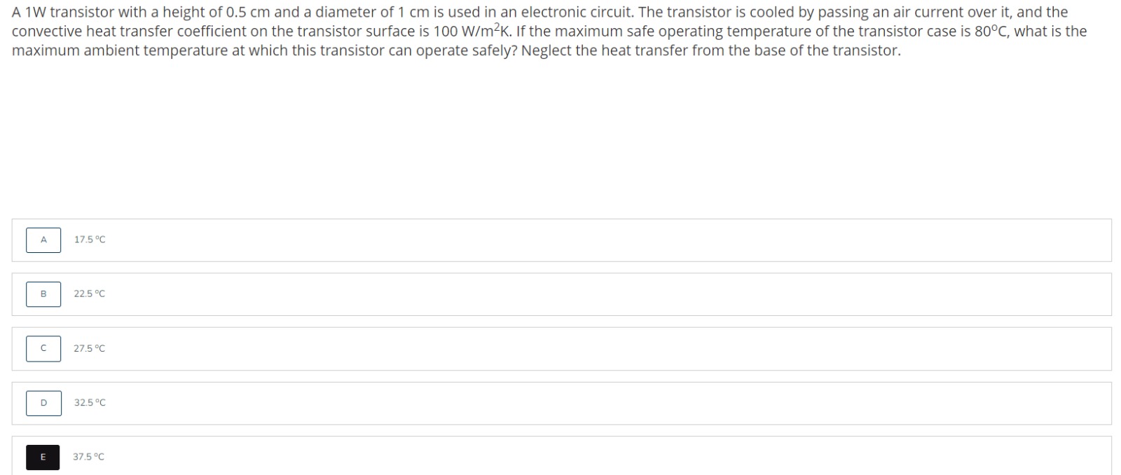 Solved A 1W transistor with a height of 0.5cm ﻿and a | Chegg.com