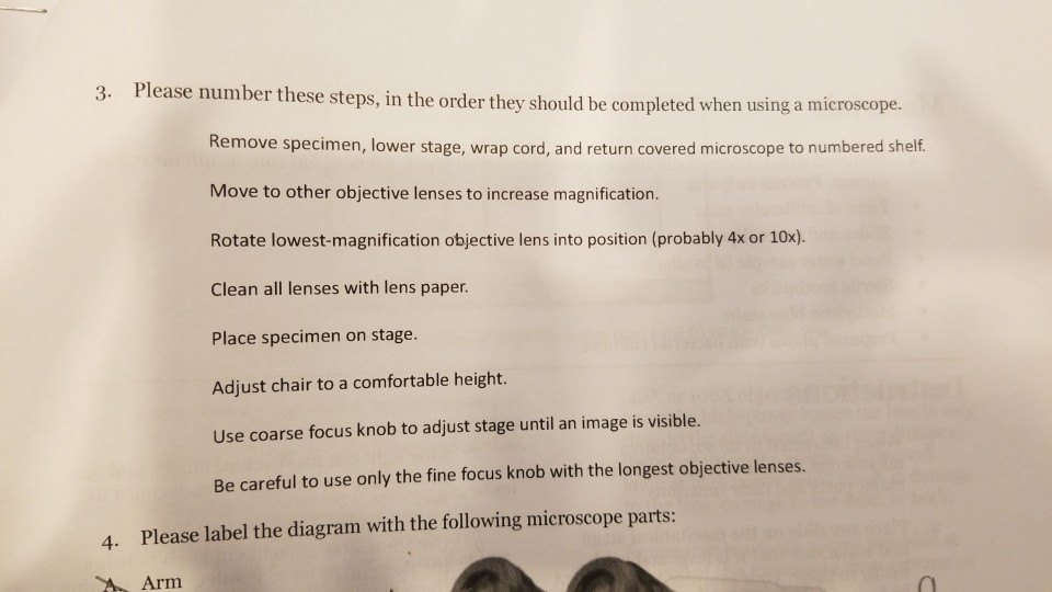 Solved 3. Please number these steps, in the order they | Chegg.com