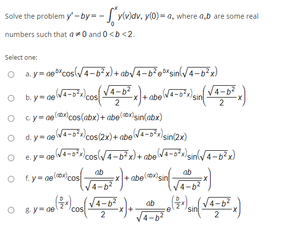 Solved Solve The Problem Y By S Y V Dv Yo A Where Chegg Com