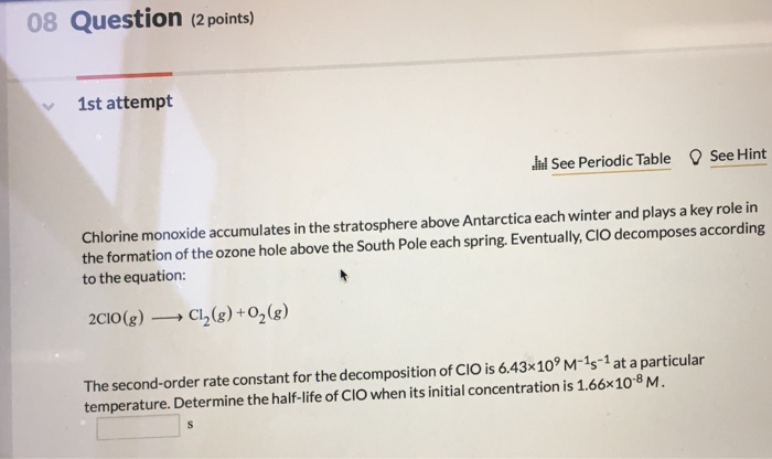 Solved a See page 646 03 Question (2 points) The rate | Chegg.com