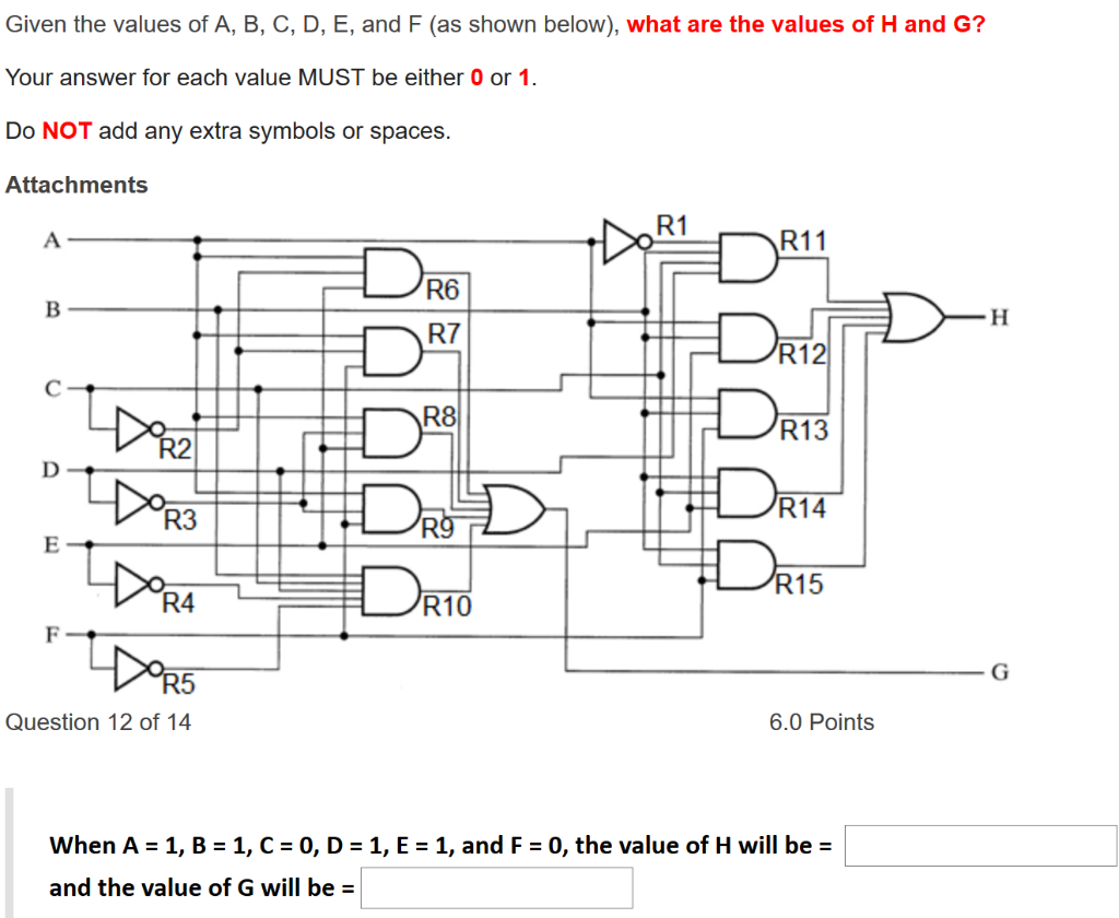 Solved Given the values of A, B, C, D, E, and F (as shown | Chegg.com