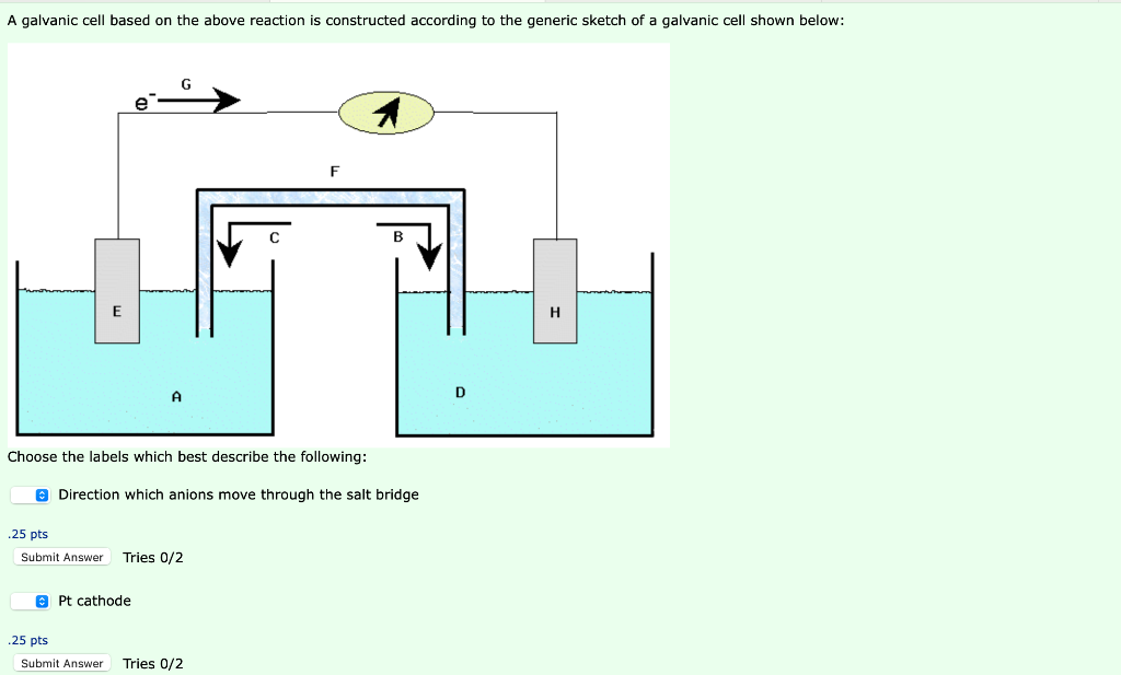 Solved A galvanic cell based on the above reaction is