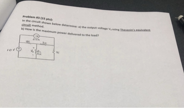 Solved Problem #3 (15 pts): In the circuit shown below | Chegg.com