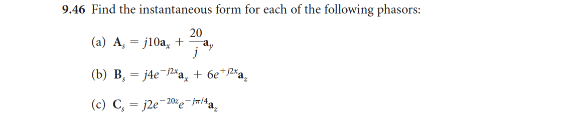 Solved 9.46 Find the instantaneous form for each of the | Chegg.com
