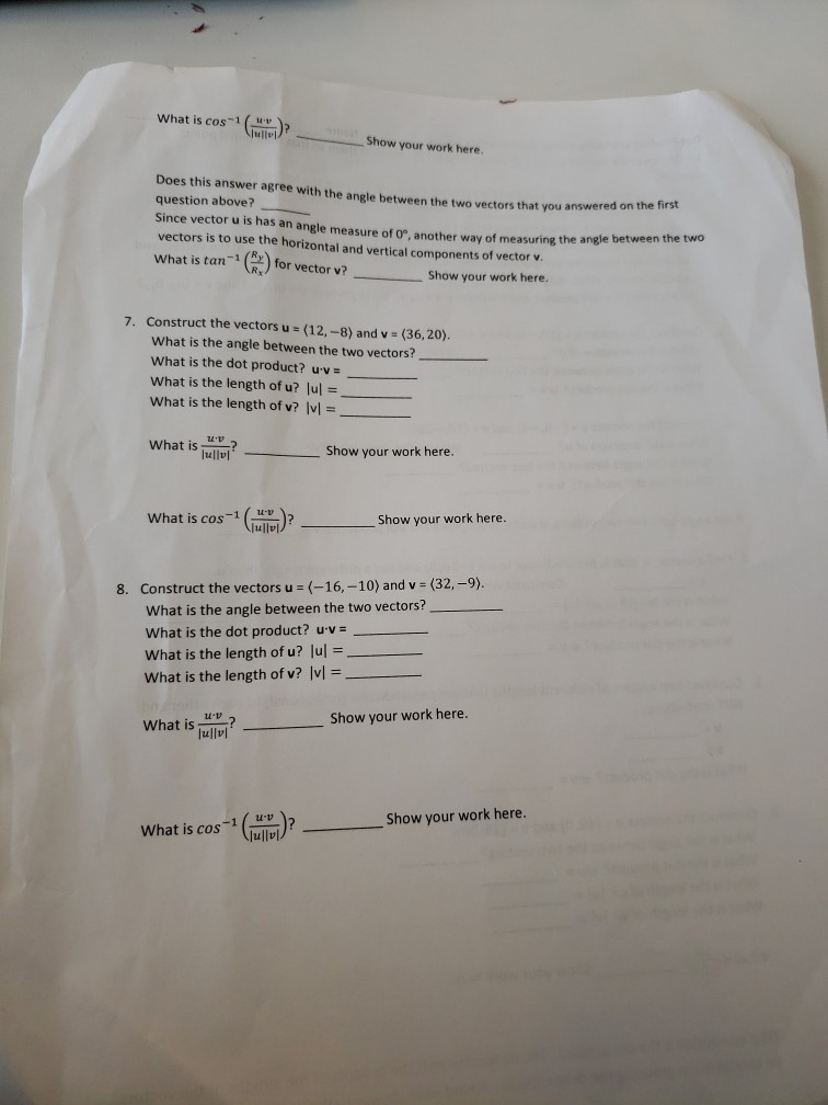 Solved dot product lab using vector addition simulation 1 chegg