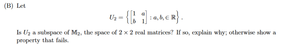 Solved How do you test each rule for subspaces here? In my | Chegg.com