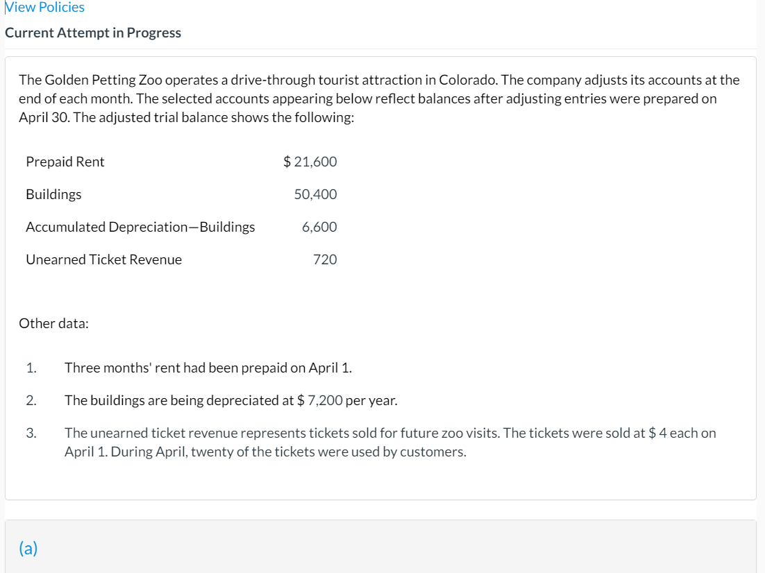 Solved View Policies Current Attempt In Progress The Golden | Chegg.com