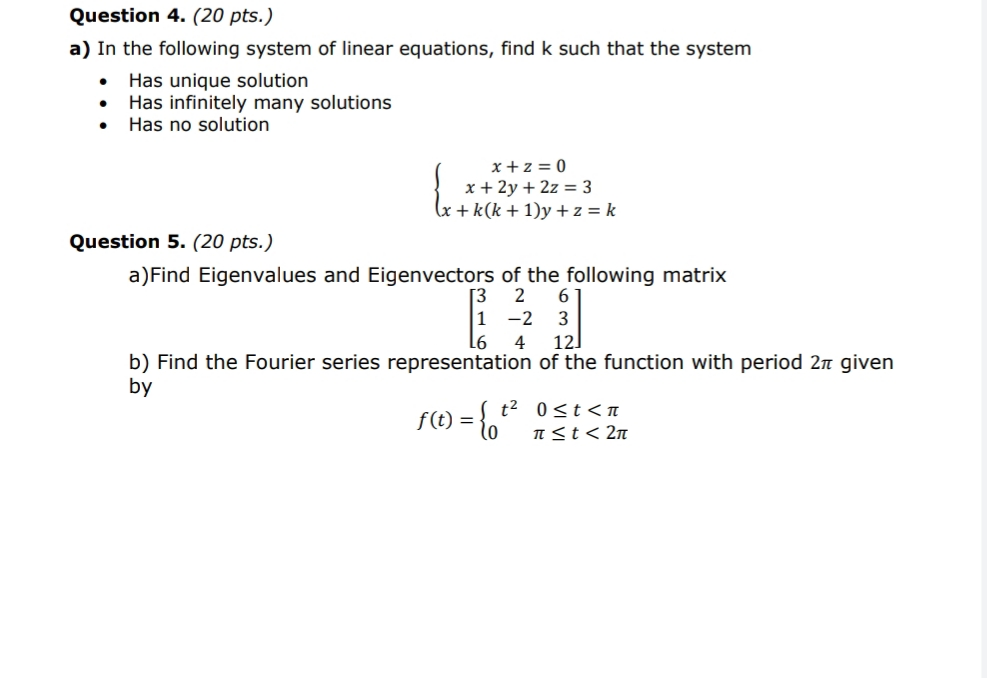 Solved Question 4. (20 pts.) a) In the following system of | Chegg.com