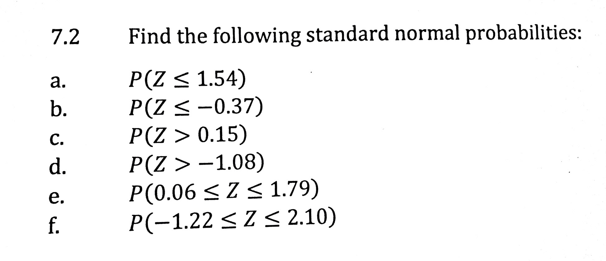 Solved I Ro E Find The Following Standard Normal Probabil Chegg Com