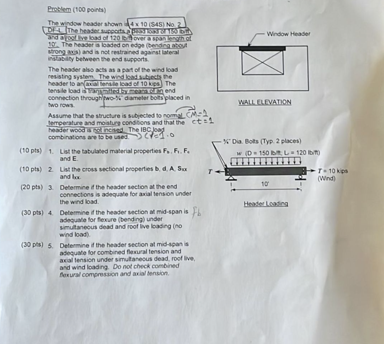 Solved The window header shown is 4×10 (S4S) No. 2 DF-L. The | Chegg.com