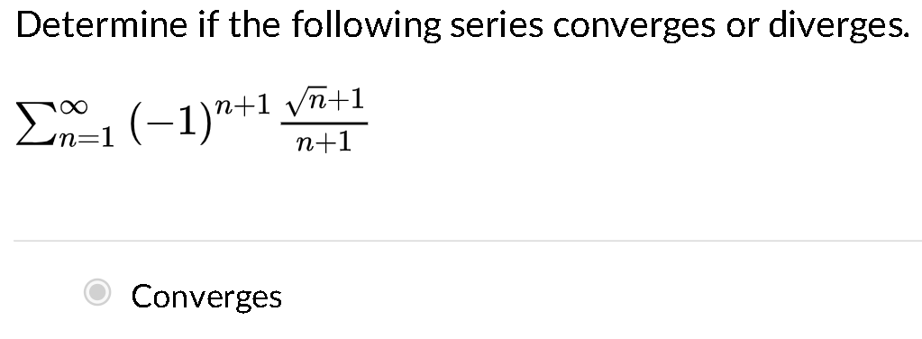 Solved Why does this series converge? Please explain how to | Chegg.com