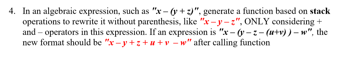 Solved 4. In an algebraic expression, such as "x – (y + 7)", | Chegg.com