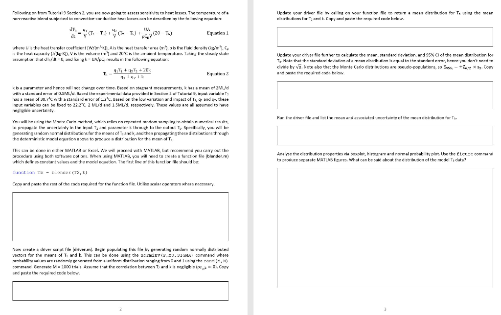 For the following, write the codes in Matlab and do | Chegg.com