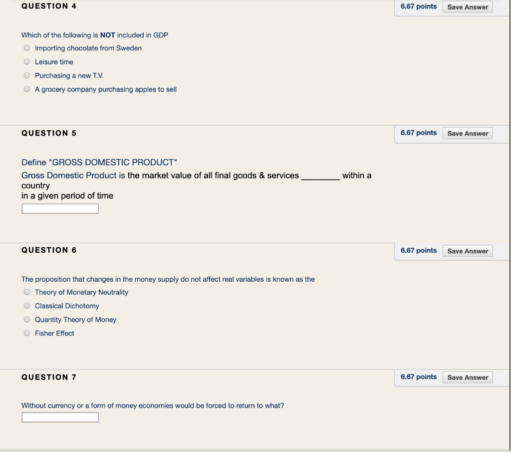 Solved QUESTION 4 6.67 points Save Answer Which of the | Chegg.com