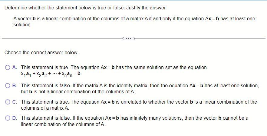 Solved Determine Whether The Statement Below Is True Or | Chegg.com