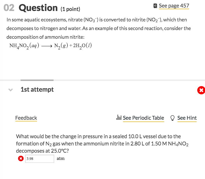 Solved 02 Question (1 point) e See page 457 In some aquatic | Chegg.com
