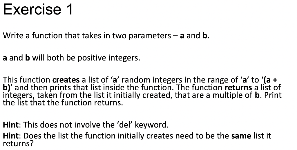 Solved Write a function that takes in two parameters −a and | Chegg.com