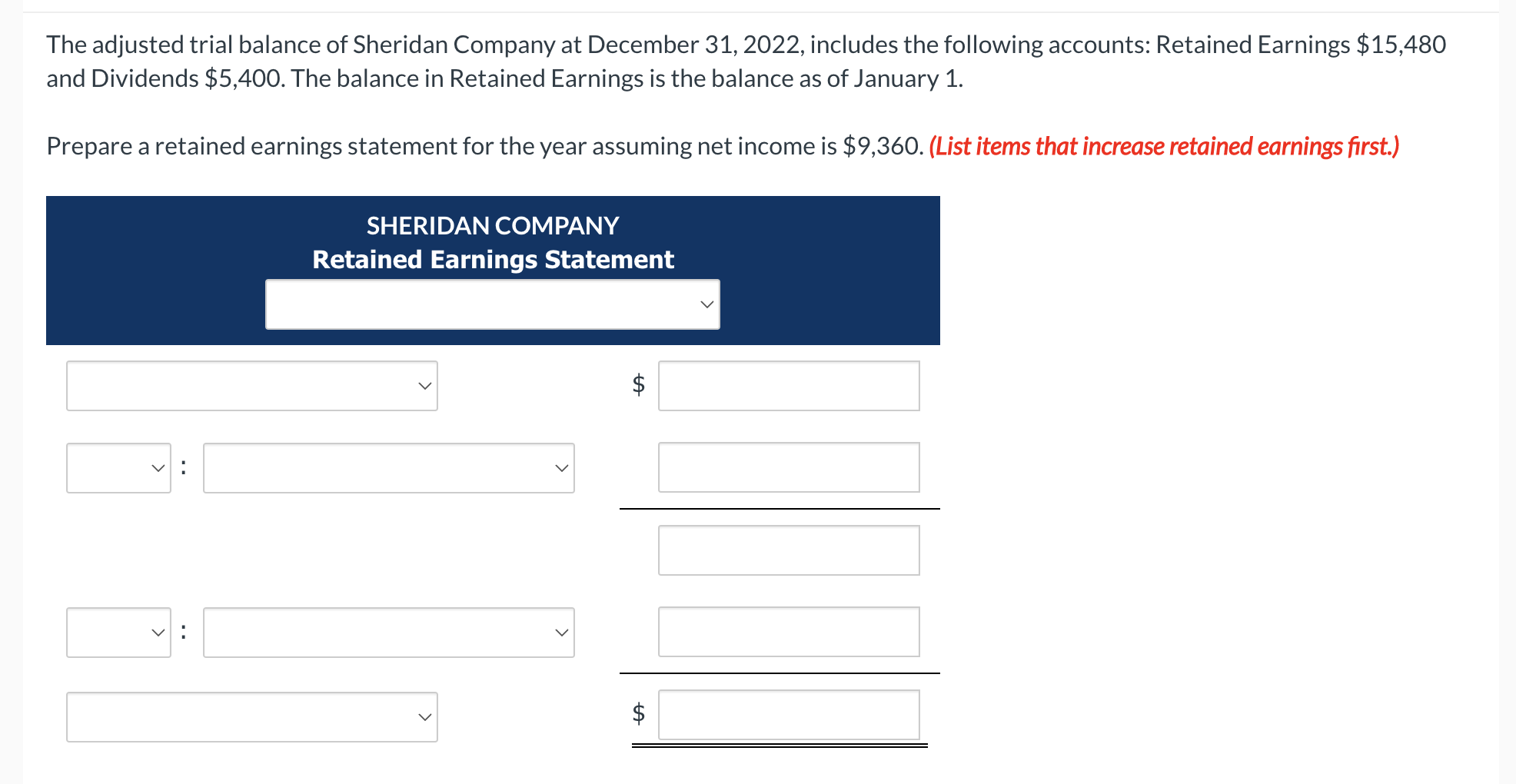 Solved The adjusted trial balance of Sheridan Company at