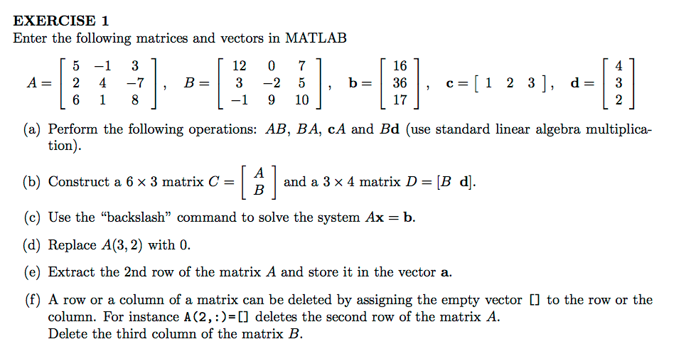 vector times matrix matlab