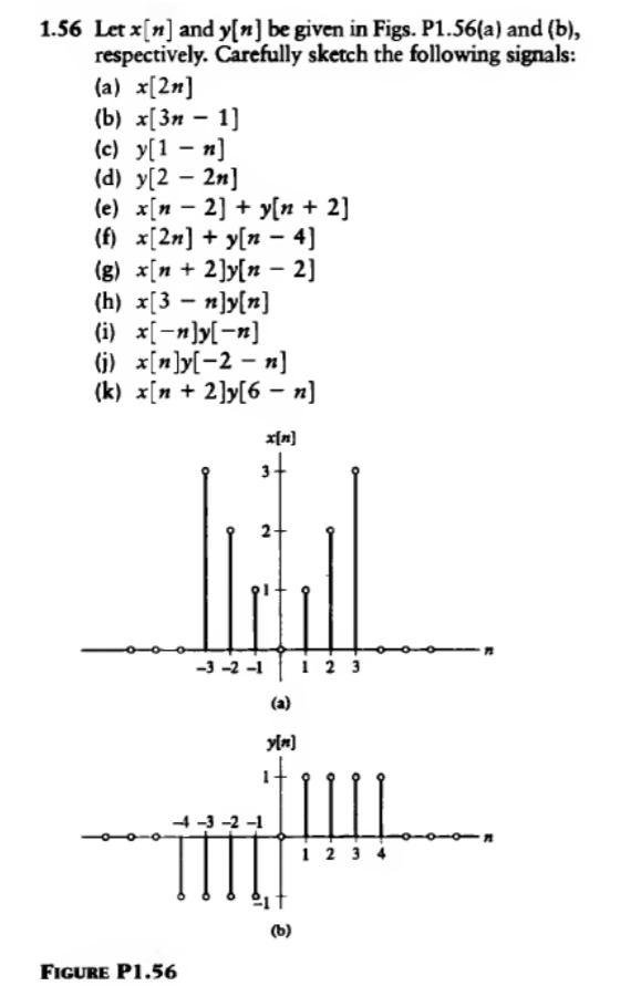 Solved 1 56 Let X N And Y N Be Given In Figs P1 56 A Chegg Com