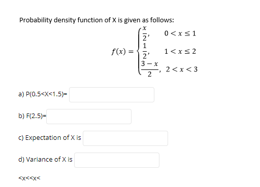 Solved Probability density function of X is given as | Chegg.com