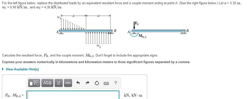 Solved For the left figure below, replace the distributed | Chegg.com