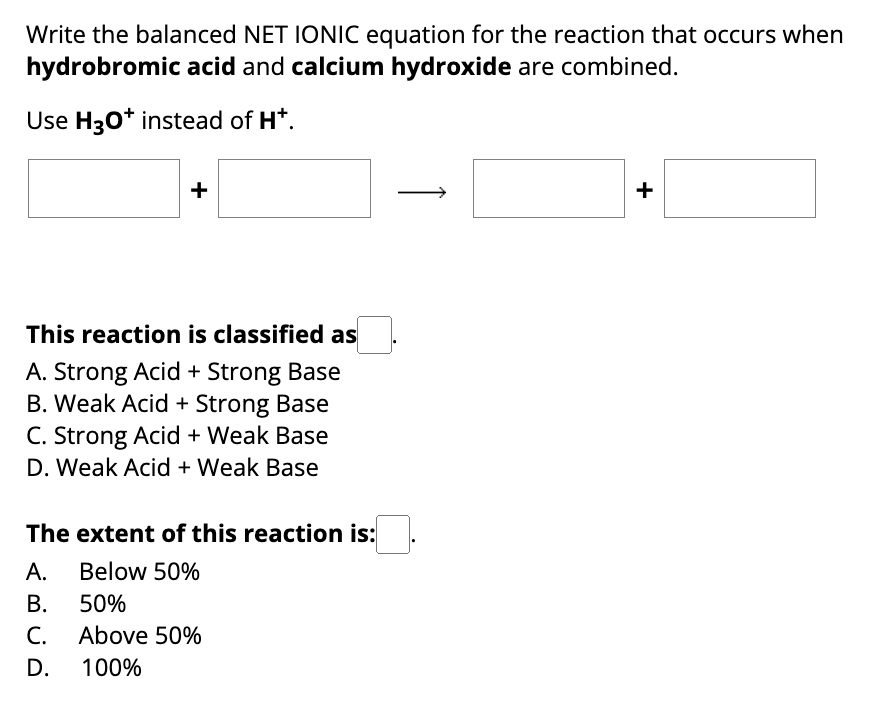 Solved Write The Balanced Net Ionic Equation For The 7861