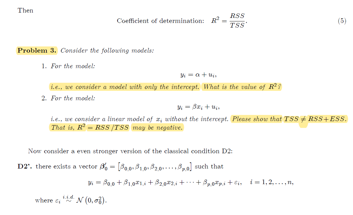 Consider The Model Yi 1 2 N 1 X Ss Chegg Com