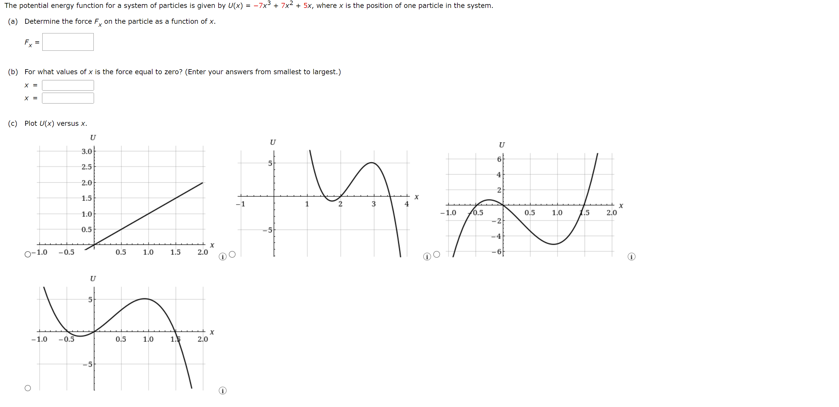 Solved The potential energy function for a system of | Chegg.com
