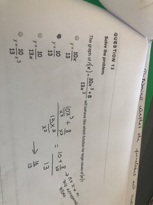 Solved inur QUESTION 13 Solve the problem. The graph orf | Chegg.com
