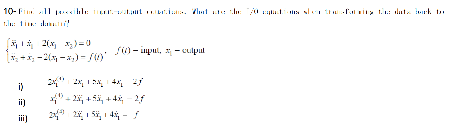 Solved 10-Find all possible input-output equations. What are | Chegg.com
