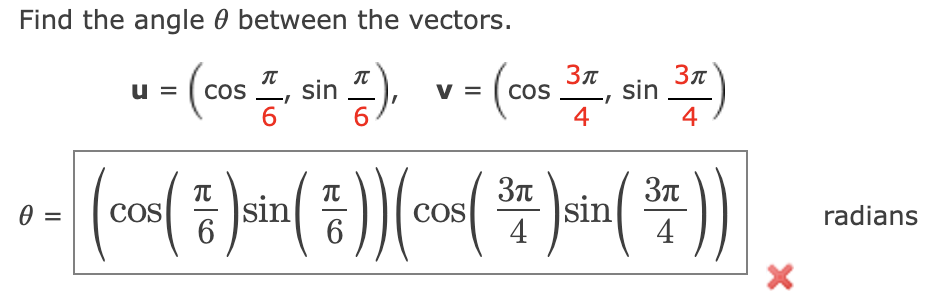 Solved Find the angle θ between the vectors. | Chegg.com