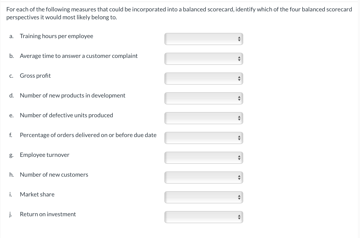 Solved For each of the following measures that could be | Chegg.com