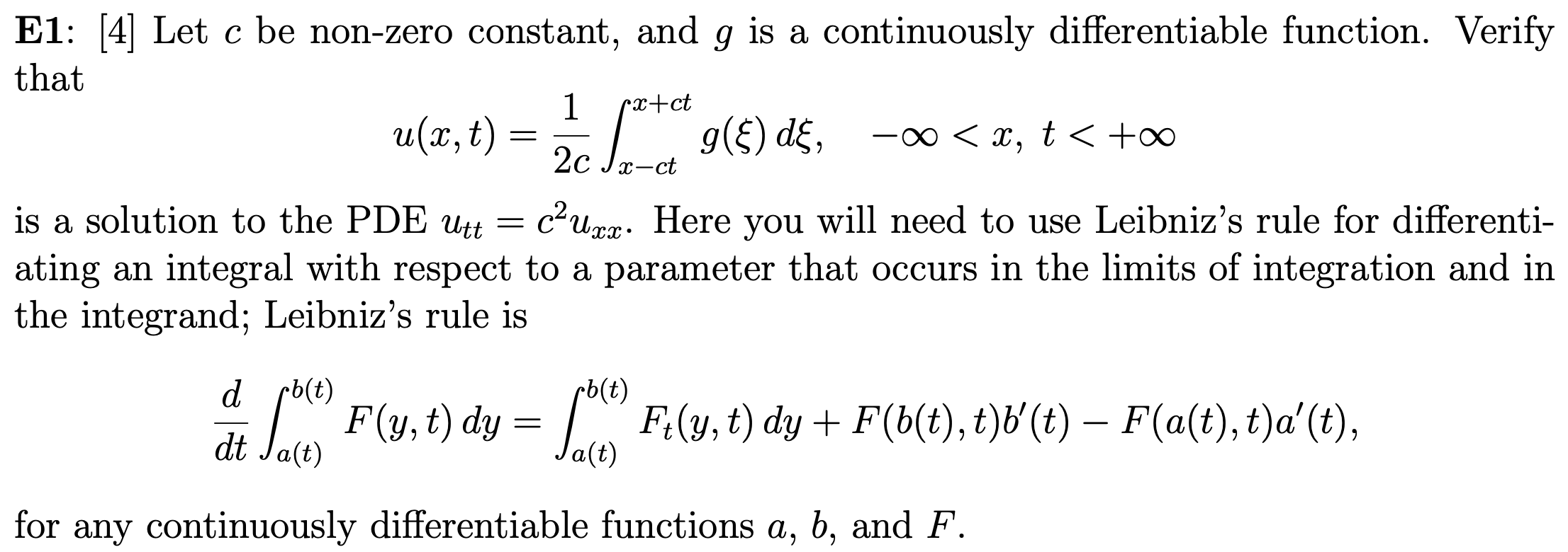 E1 4 Let C Be Non Zero Constant And G Is A Chegg Com